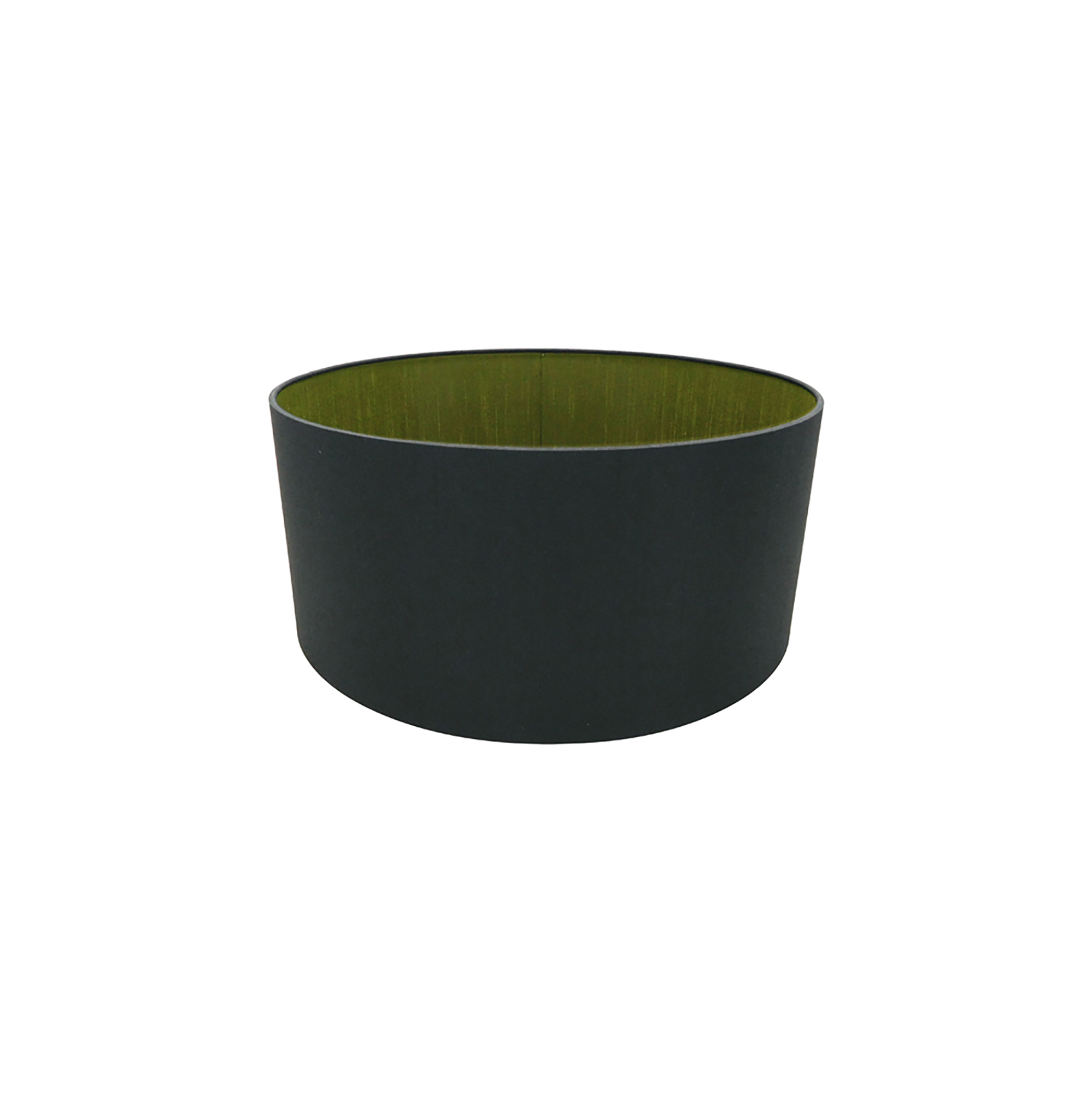 D0290  Sigma 40cm Dual Faux Silk Fabric Shade Midnight Black; Green Olive
